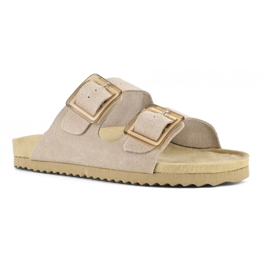 Scarpe Tacco 12 | Slide Sandalo In Camoscio Beige