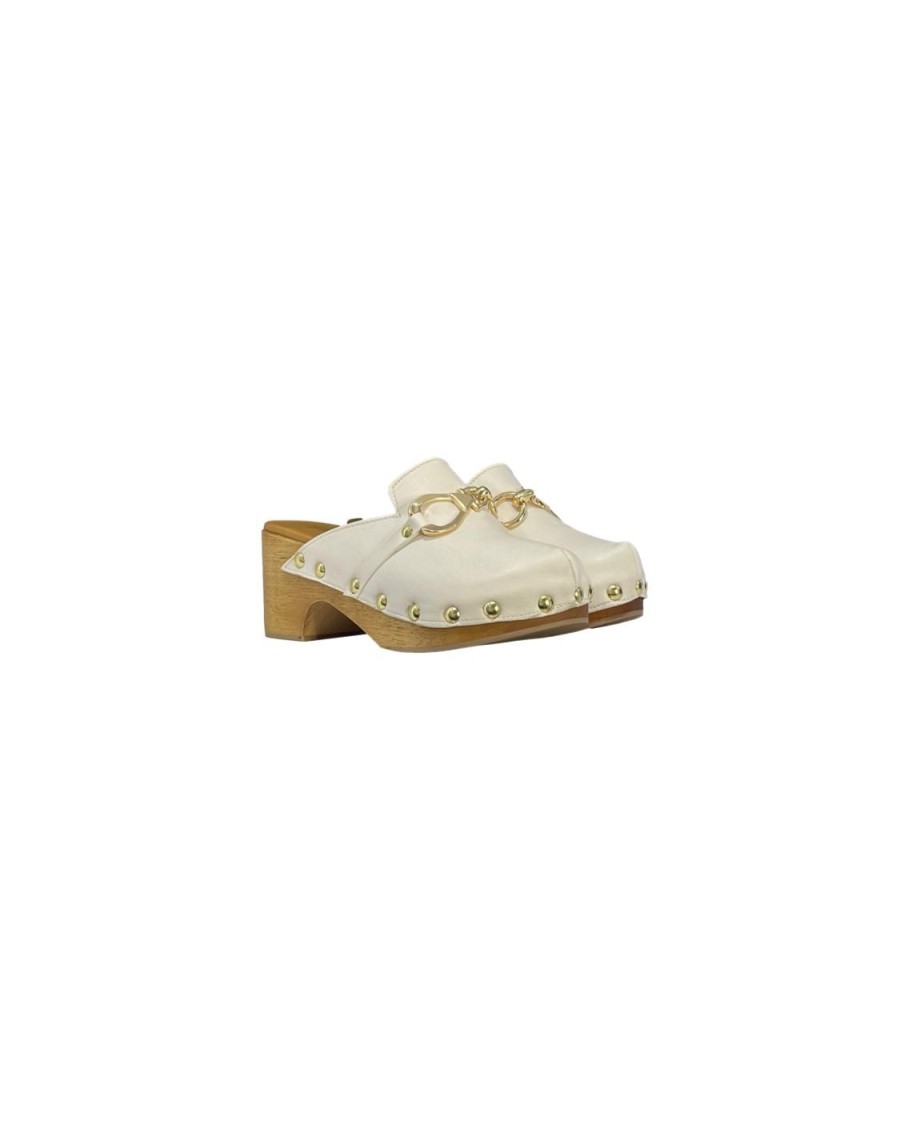 Scarpe Tacco 12 | Clog Sabot In Pelle Bianco